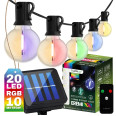 Сонячна RGB гірлянда 20 лампочок, 10.6м, RGB+теплий білий, пульт ДУ, Lumiled Eremi